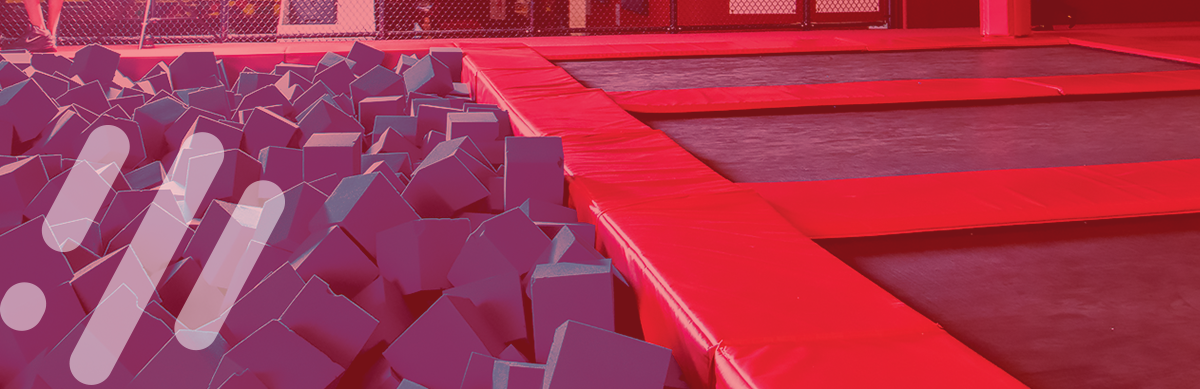 Exterior and branding signage of AeroSports Trampoline Park in St Catharines